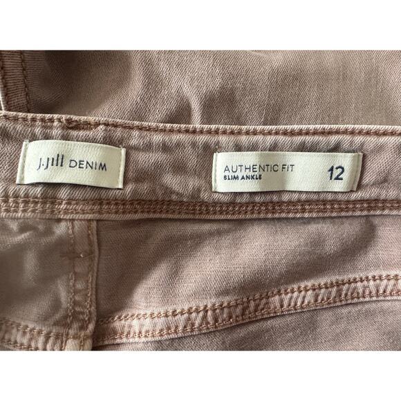 J.Jill Denim Authentic Fit Slim Ankle Women's 12 Pink Jeans Pants Cotton Blend - Picture 4 of 6